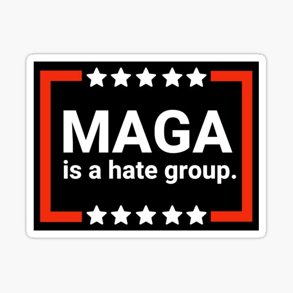 Vista previa del artículo con la obra «MAGA es un grupo de odio», diseñado y vendido por Rachel the Artist .