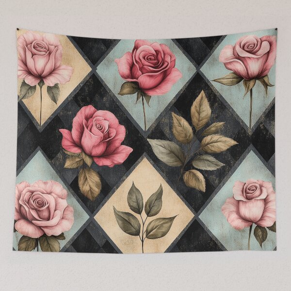 Item preview, Copy of Shabby Chic Checkered Flowers Pattern 4 designed and sold by Gypsykiss.