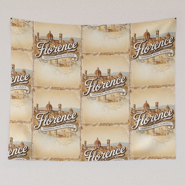 Item preview, Greetings from Florence Vintage Travel Retro Postcard Design designed and sold by TravelPostcardGems.
