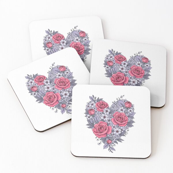 Item preview, Elegant Floral Heart Pattern: Romantic Design for Stylish Accessories designed and sold by VibeTCreations.