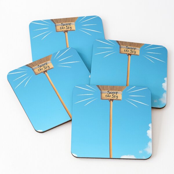 Item preview, Surreal Broom Sweeping The Sky With Blue Background designed and sold by Creative88Art.