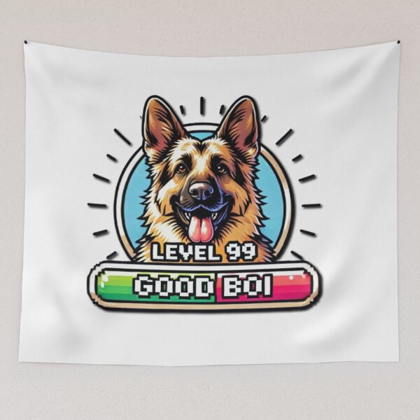 Item preview, Level 99 Good Boi: German Shepherd Gaming Fun designed and sold by HopeLoom.