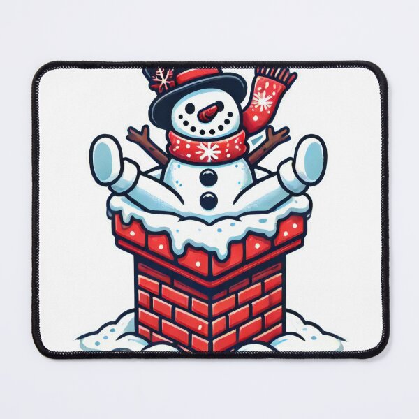 Item preview, Snowman Popping Out of a Festive Chimney designed and sold by lubushop1.
