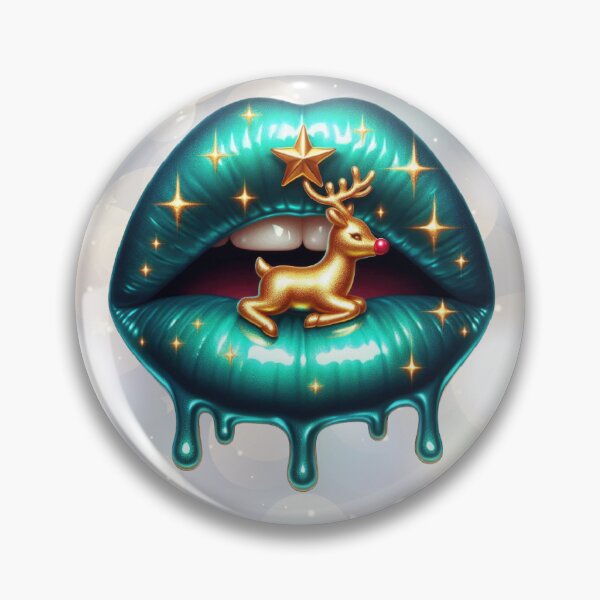 Item preview, Shimmering Christmas Holiday Lips with Rudolph the Red-Nosed Reindeer designed and sold by Margival.