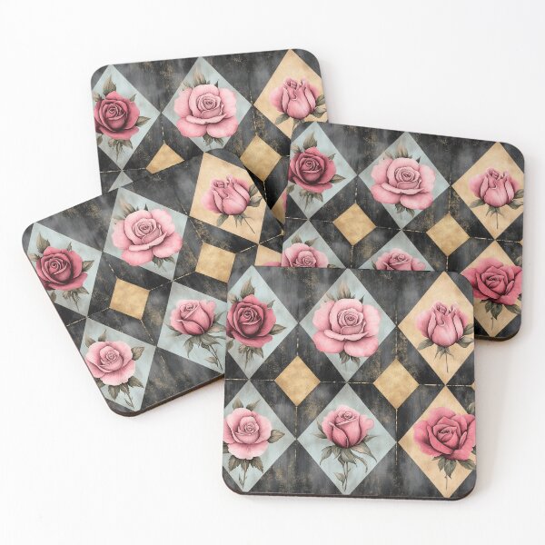 Item preview, Shabby Chic Checkered Flowers Pattern 5 designed and sold by Gypsykiss.