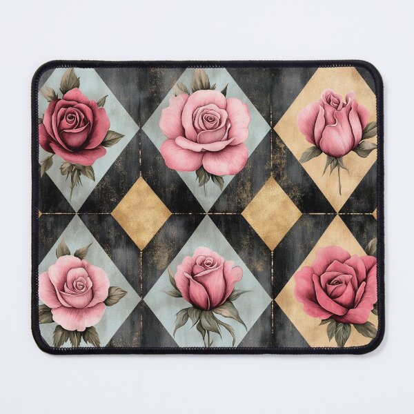 Item preview, Shabby Chic Checkered Flowers Pattern 5 designed and sold by Gypsykiss.