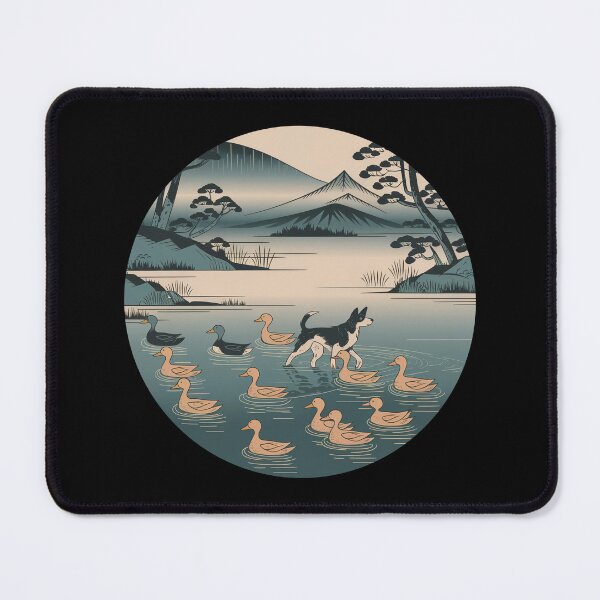 Item preview, Duck Herding ducks dog  ukiyo-e designed and sold by These_Prints.
