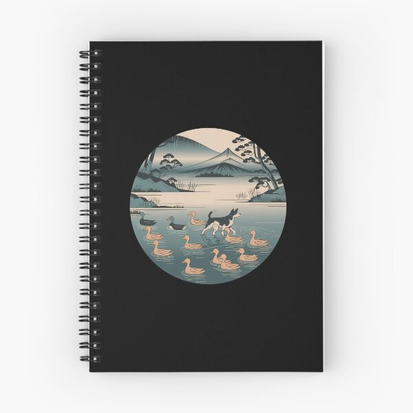 Item preview, Duck Herding ducks dog  ukiyo-e designed and sold by These_Prints.