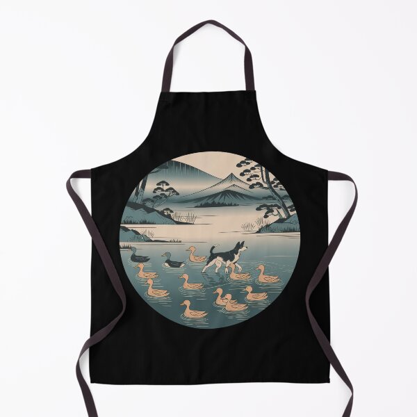 Item preview, Duck Herding ducks dog ukiyo-e designed and sold by These_Prints.