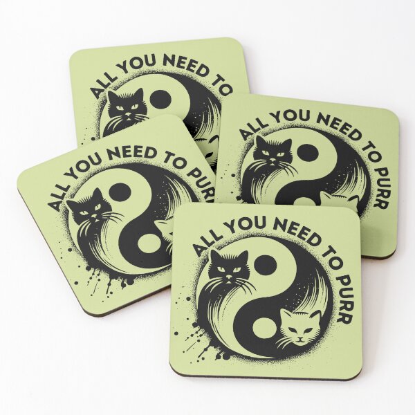 Item preview, yin-yang Cats all you need is purr designed and sold by Meandmyshop.