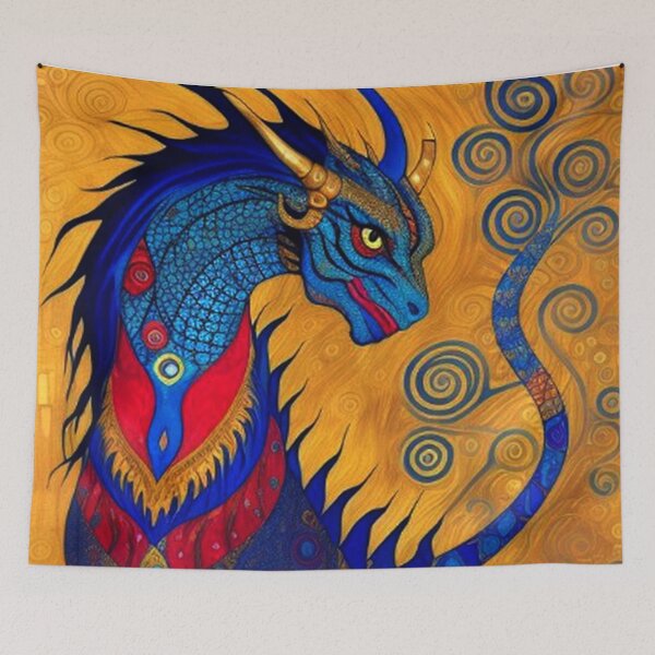 Item preview, Abstract Medieval Blue Dragon  designed and sold by TheDarkWardrobe.