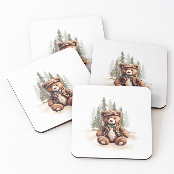 Item preview, "Teddy bear in the forest: charming design for stickers, mouse pads and more!" designed and sold by Stolperkiste.