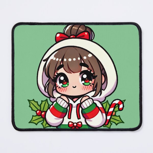 Item preview, Kawaii Christmas Girl with Holly Hoodie - Bangsbun Original designed and sold by bangsbun.