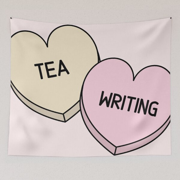 Item preview, Tea and Writing Candy Hearts designed and sold by humnoo.