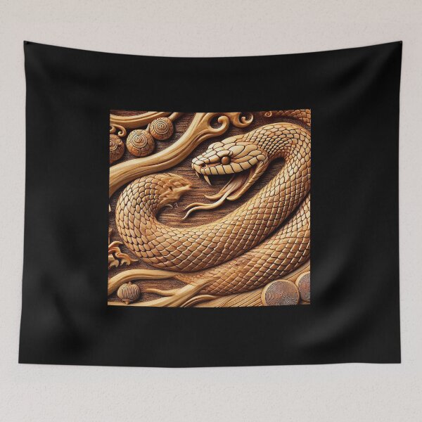 Item preview, Carved Wooden Snake – Year of the Snake designed and sold by lAnJefurtifeu.
