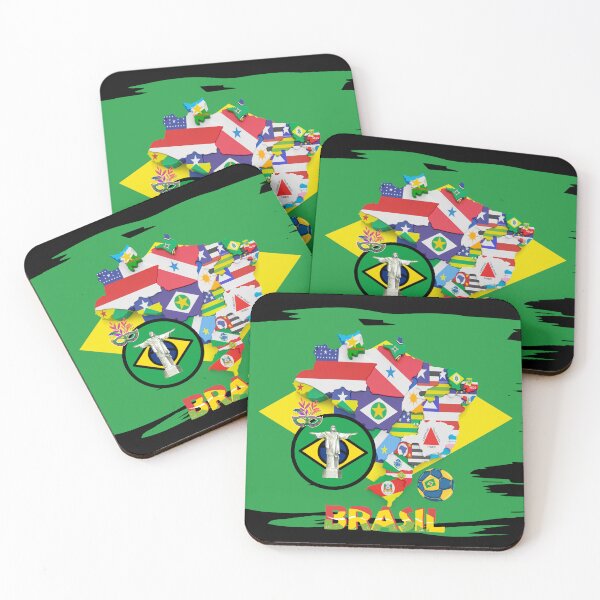 Item preview, "United by Football: Global Maps with Brazil Logo" designed and sold by RAZYCREATOR.