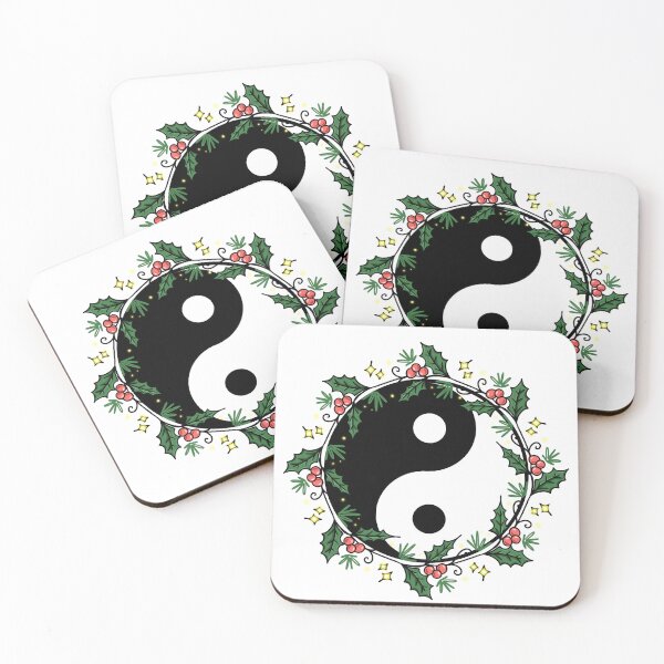 Item preview, yin-yang christmas mistletoe wreath designed and sold by Meandmyshop.