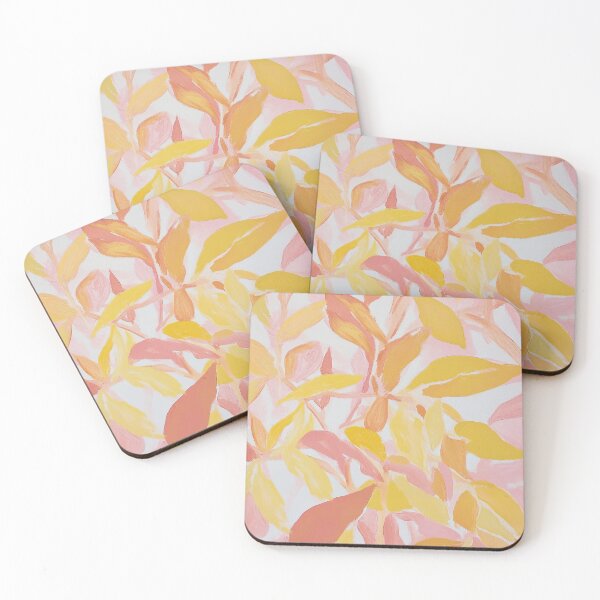 Item preview, Leaves Pastel Pink Gold Dopamine Decoration Botany designed and sold by ArtHouseNiklas.
