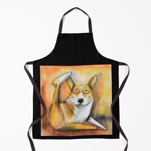 Item preview, Yoga Stretching Corgi – Watercolor Dog Art – corgi, yoga, zen, happy corgi designed and sold by Pastel-Pulse.
