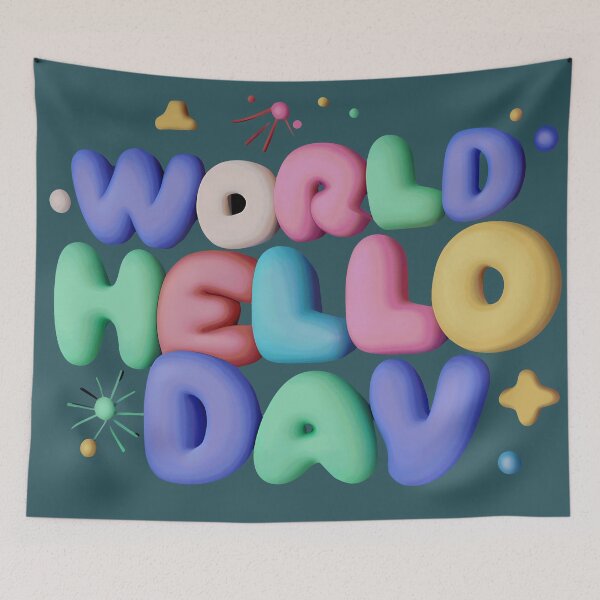 Item preview, Colorful World Hello Day Ballon designed and sold by taherismail.