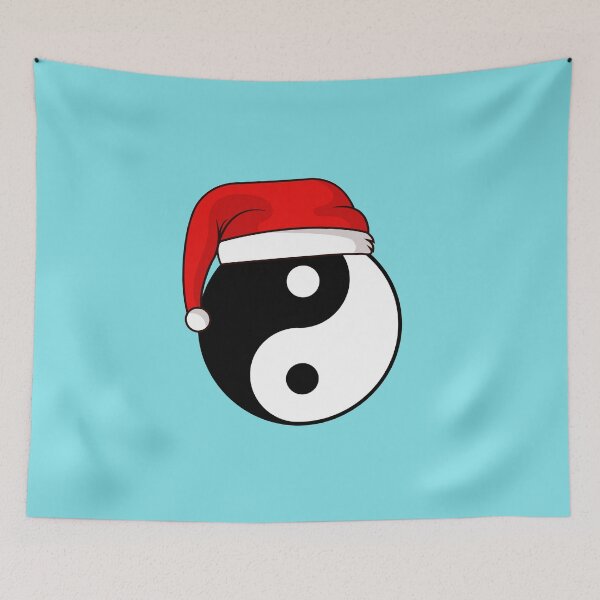 Item preview, yin-yang in a santas hat designed and sold by Meandmyshop.