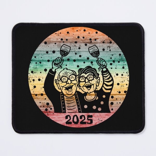 Item preview, Happy New Year 2025 Old Couple Grandma Grandpa designed and sold by Maggie Mustard.