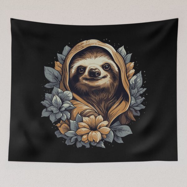Item preview, Cool sloth with flowers designed and sold by drizzd.