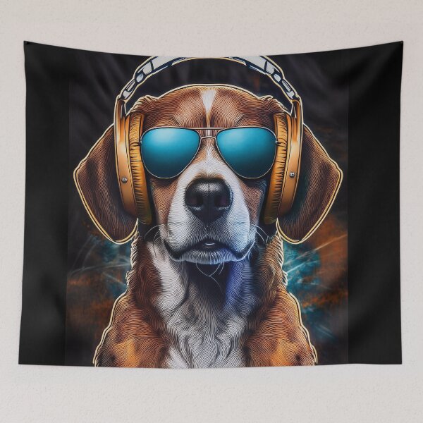 Item preview, Groovy Dog in Headphones and Sunglasses designed and sold by Boxing Kangaroo Retail Company.