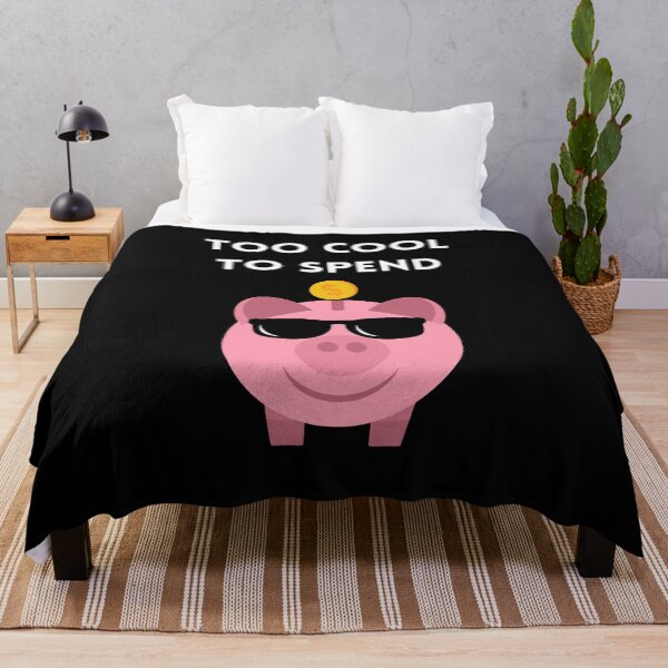 Item preview, Too Cool to Spend Funny Piggy Bank Design - white designed and sold by VasInd.