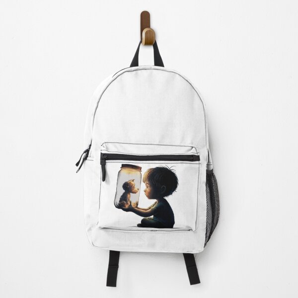 Item preview, Boy and Tiny Dog ​​in Jar designed and sold by CosmicFreedom9.
