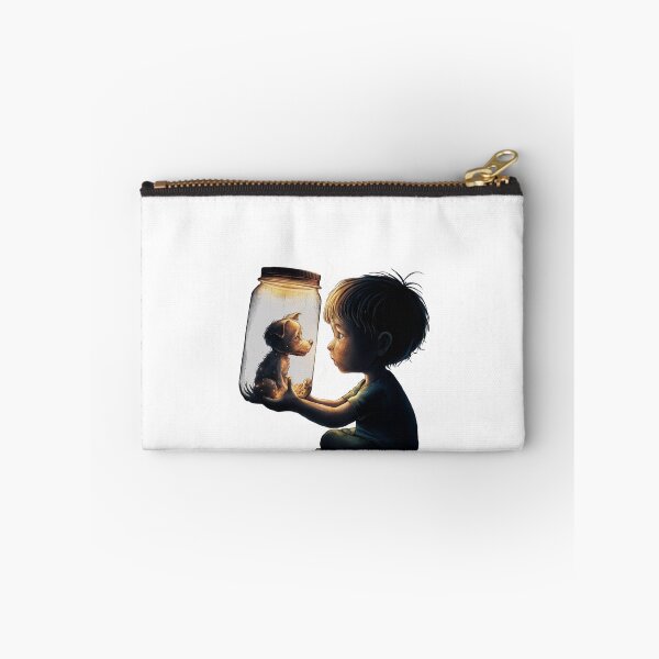 Item preview, Boy and Tiny Dog ​​in Jar designed and sold by CosmicFreedom9.