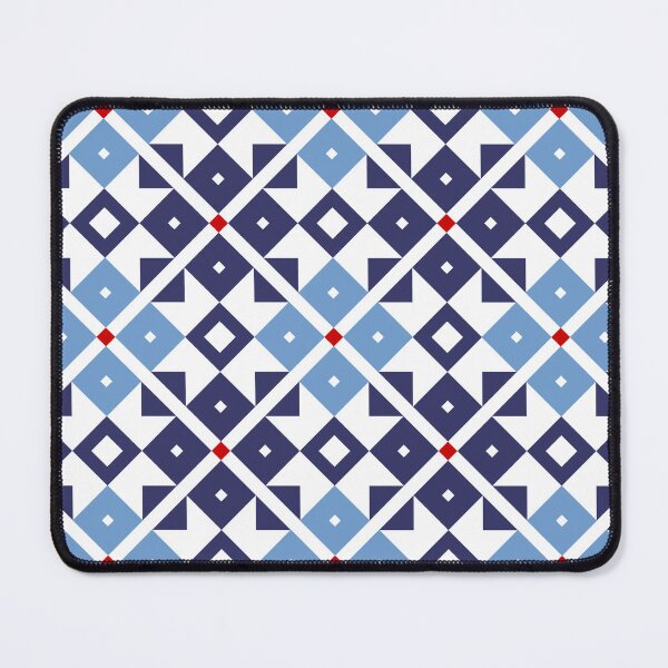 Item preview, Blue White and Red Moroccan Tile Geometric Pattern designed and sold by MarikaJohnson.