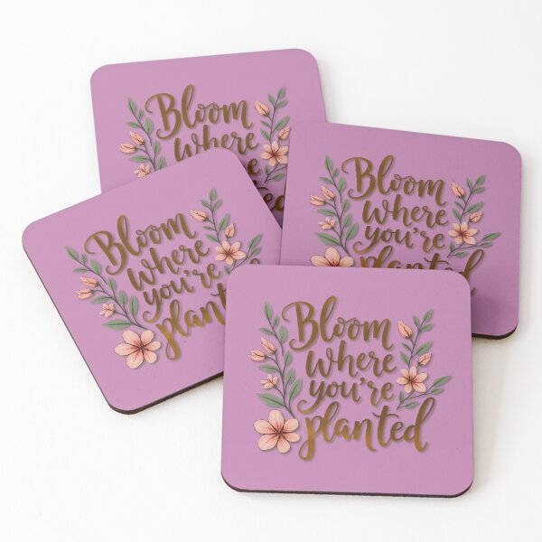 Item preview, Message "Bloom Where You're Planted" and decorate with small flowers and leaves designed and sold by kankan22.