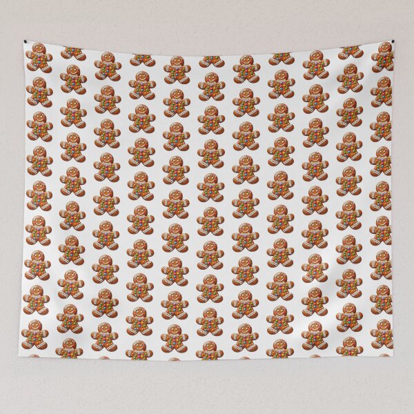 Item preview, A festive gingerbread man cookie decorated with colorful candies and icing, isolated on a white background designed and sold by homydesign.