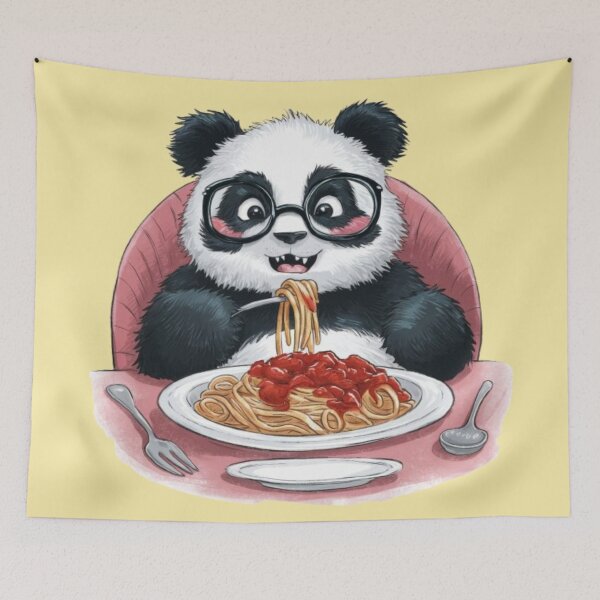 Aperçu de l'œuvre Spaghetti Panda créée et vendue par 123ks.