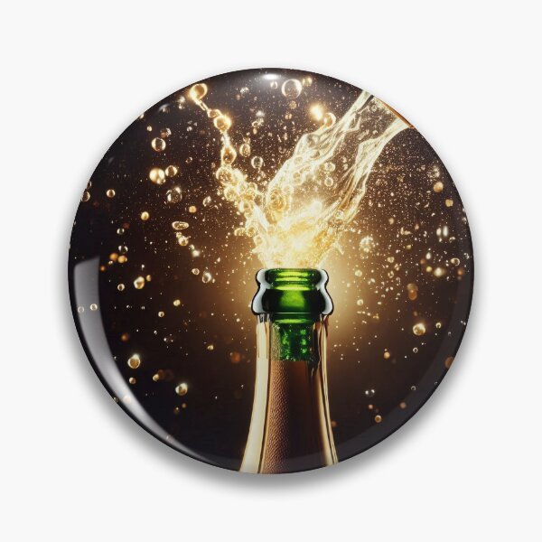 Item preview, A sparkling wine bottle explodes with a golden spray of bubbles and cork, celebrating a festive occasion designed and sold by homydesign.
