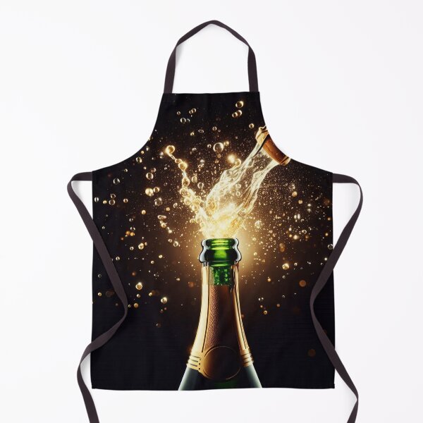 Item preview, A sparkling wine bottle explodes with a golden spray of bubbles and cork, celebrating a festive occasion designed and sold by homydesign.