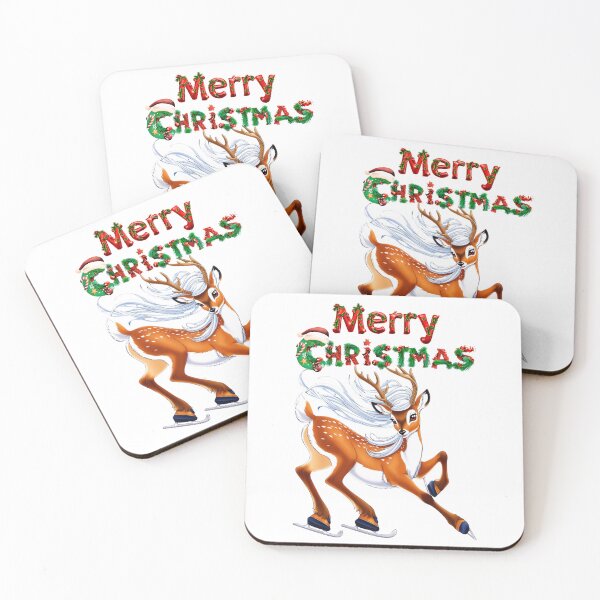 Item preview, Merry Christmas Deer skates  designed and sold by RoseAIArtRhythm.