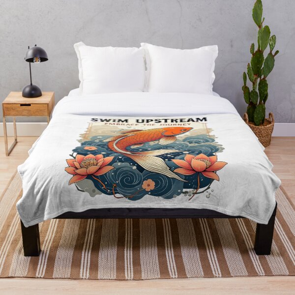 Item preview, Swim Upstream japanese Koi Fish Design designed and sold by GesparHouse.