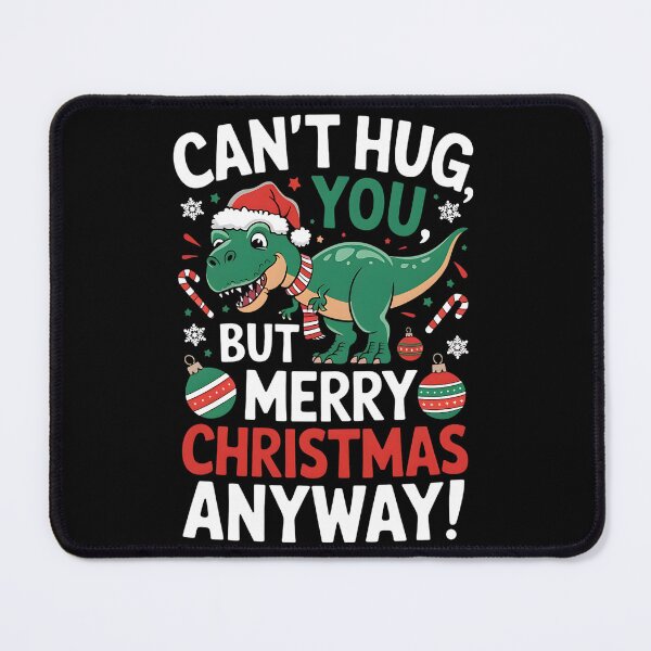 Item preview, Can’t Hug You, But Merry Christmas Anyway! Dinosaur Christmas Pun designed and sold by DomTeesHaven.