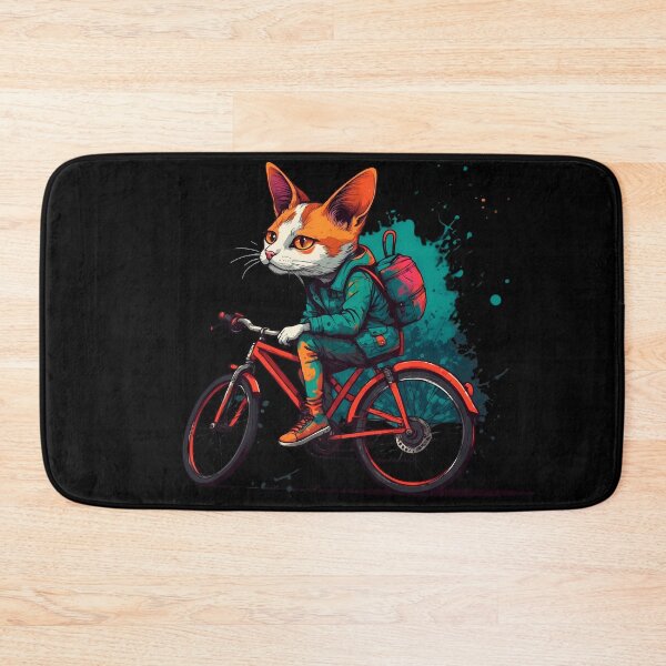Item preview, American shorthair cat on a bike designed and sold by Furrifico.