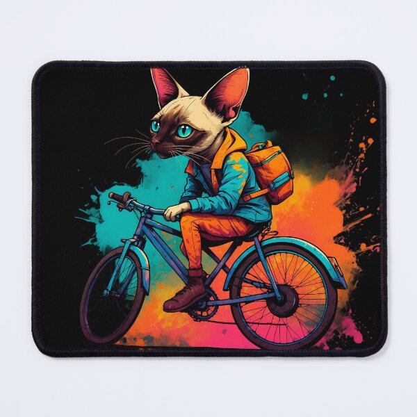 Item preview, Siamese cat on a bike designed and sold by Furrifico.