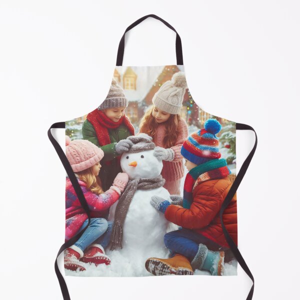 Item preview, Children building a snowman in a festive winter setting designed and sold by homydesign.
