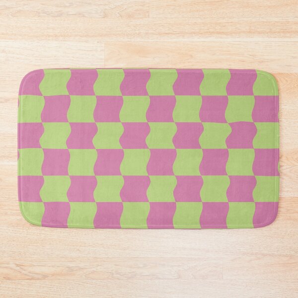 Item preview, Retro Lime and Pink Electric Warped Checkerboard Pattern designed and sold by Skull Fern.