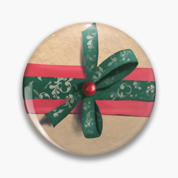 Item preview, Festive gift package with kraft paper, red and green bow - Perfect for Christmas, Advent calendars and festive decoration designed and sold by Nadja Leutloff.
