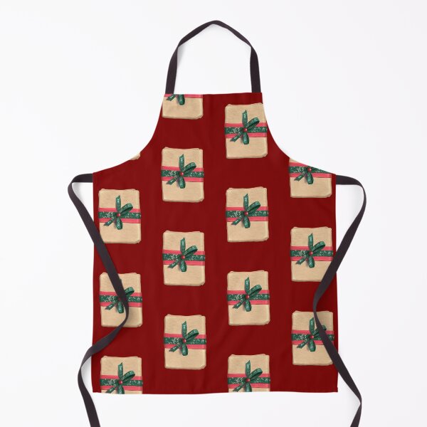 Item preview, Festive gift package with kraft paper, red and green bow - Perfect for Christmas, Advent calendars and festive decoration designed and sold by Nadja Leutloff.