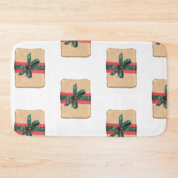 Item preview, Festive gift package with kraft paper, red and green bow - Perfect for Christmas, Advent calendars and festive decoration designed and sold by Nadja Leutloff.