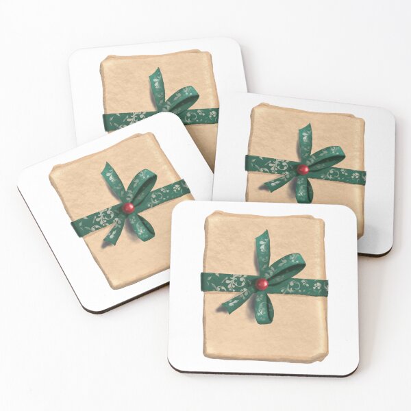 Item preview, Festive gift package with kraft paper, green bow - Perfect for Christmas, Advent calendars and festive decoration designed and sold by Nadja Leutloff.