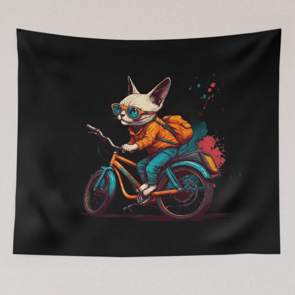 Item preview, American shorthair cat on a bike designed and sold by Furrifico.