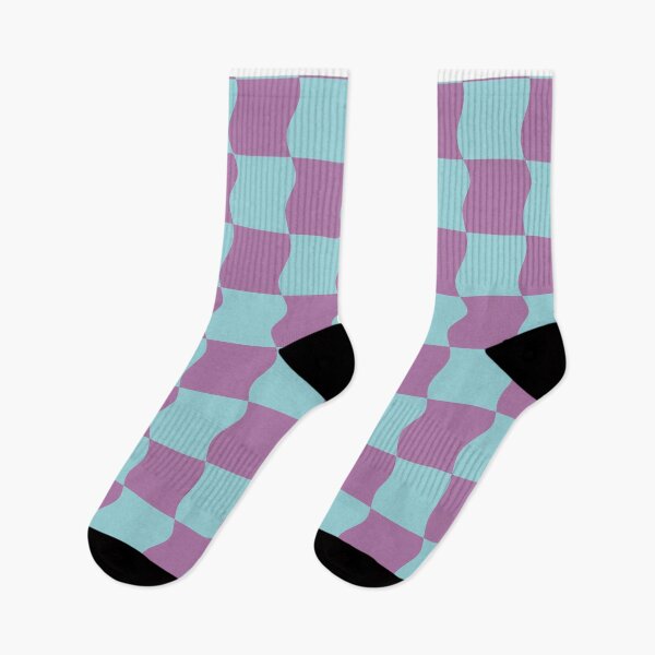 Item preview, Cool Tones Retro Purple and Blue Electric Warped Checkerboard Pattern designed and sold by Skull Fern.